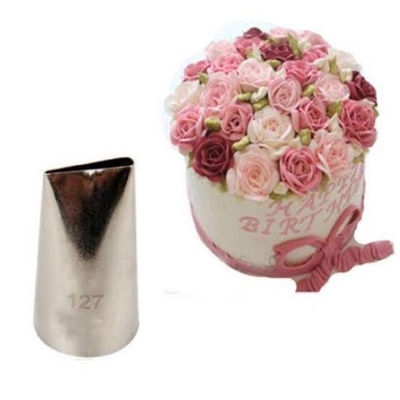 Picture of 127 piping tip cake decorating nozzles flower petal tips stainless steel 304 icing piping tips nozzles set cake tools -Silver