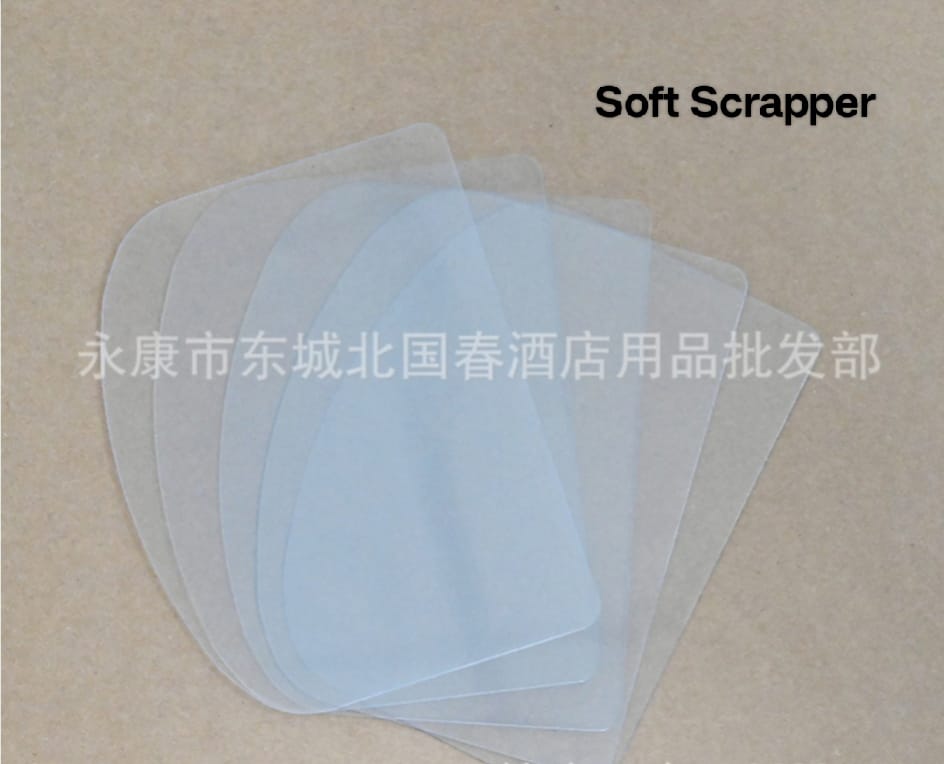 Picture of 5 Pcs Translucent Cream Scraper Transparent Cake Dough Cutter Fondant Scraper Dounp -White