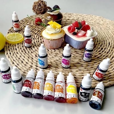 Picture of 10 Colors 10ml Natural Ink Food Coloring Cake Pastries Cookies DIY Craft Pigment -Multicolor