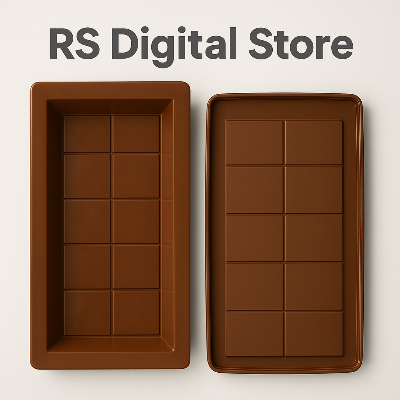Picture of Silicone Chocolate Mold Bar Tray 10 Cavities, Non-Stick, Food-Grade, Reusable Mould for Homemade Candy, Protein Bars & Snacks -Chocolate