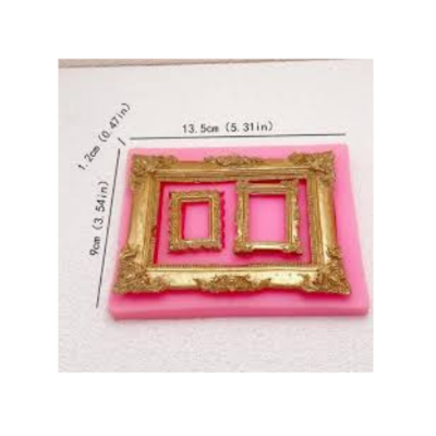 Picture of Retro Photo Frame Silicone Mold DIY Fondant Cake Chocolate Clay Decorative Tool -Pink