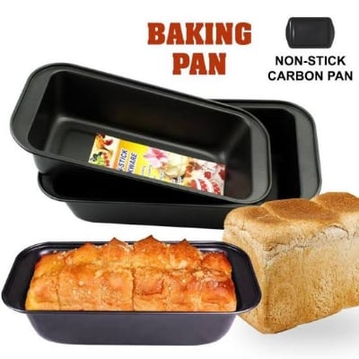 Picture of Non-Stick Carbon Steel Bread Loaf Baking Pan – Heavy Duty Rectangle Cake Mold for Oven, Meatloaf, Banana Bread, and More -Black