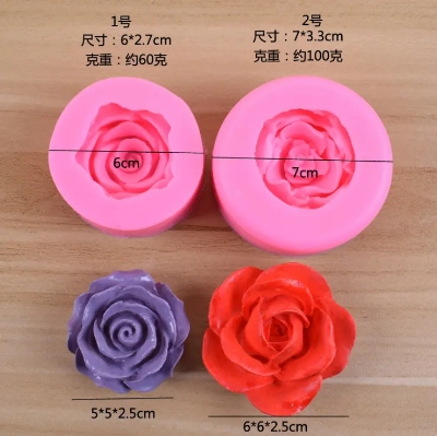 Picture of Rose Flower Silica Gel Mold DIY Sugar Cake Decoration Fondant Cake Molds -Pink