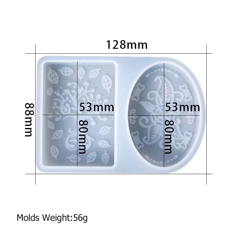 Picture of Cavity Oval/Square Leaf Shaped Silicone Soap Mold DIY Handmade Essential Oil Soap Making -Multicolor
