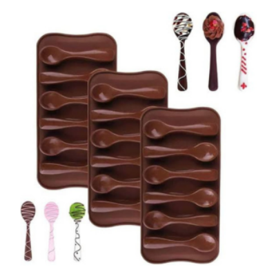 Picture of Spoon Shape Molds Chocolate Candy Gummy Molds Food Grade Chocolate Ice Jelly Silicone Mold -Chocolate