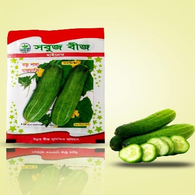 Picture of HYGRAD CUCUMBER SOBUJ SEED ( বারমাসি সবুজ শসা বীজ )-1PACKET - Green