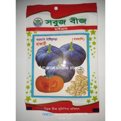 Picture of sweet pumpkin seeds - ( Misti kumra biz/ মিষ্টি কুমড়া বীজ ) - 1 Packet - Green