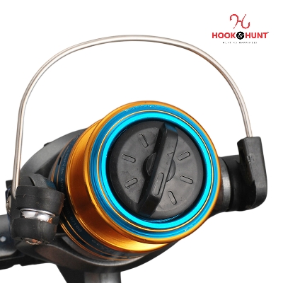 Picture of CK200 Mini Metal Wire Cup Spinning Reel – 3 Ball Bearings, 5.2:1 Gear Ratio, 170g Lightweight, Adjustable Handle, Small Eye Fishing Reel (নীল কালার)