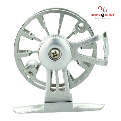 Picture of Silver Colour Full Metal Fly Fishing Reel Ultralight 50g – Long Distance Ice Fishing Reel, Front Drag (Hook & Hunt). (সিলভার)