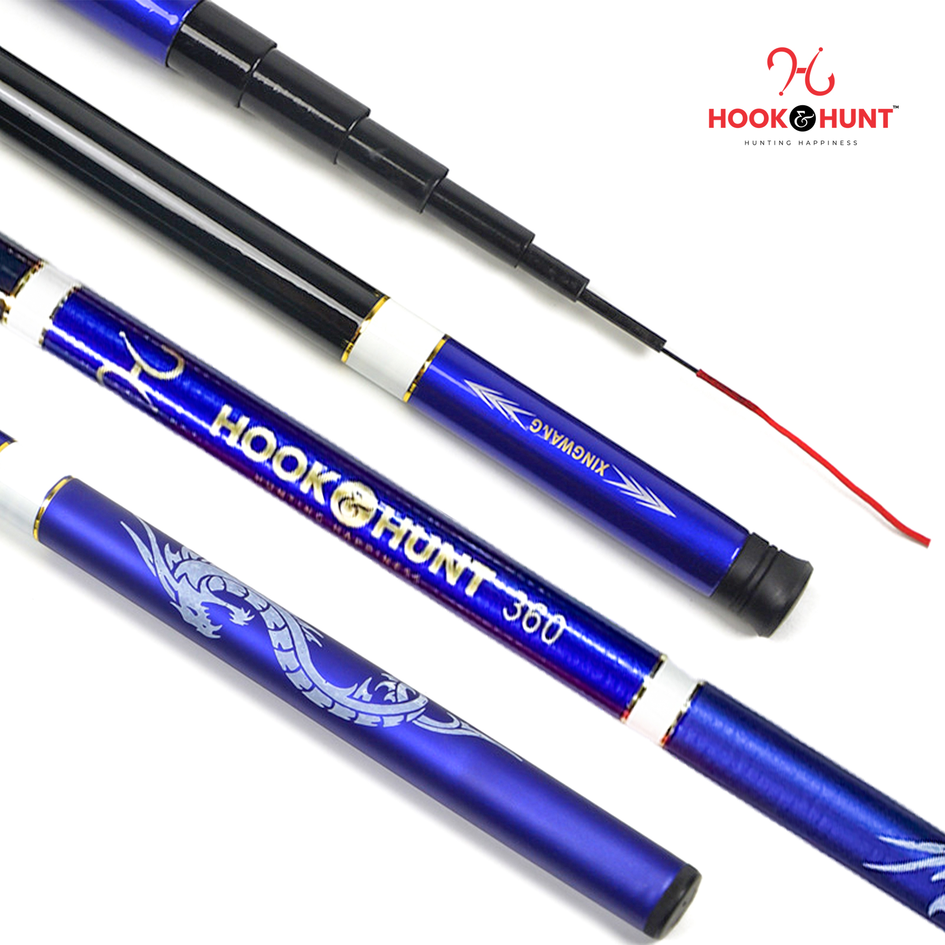 Picture of Blue Color FRP Fiberglass Stream Rod– 180 cm-720 cm Super Hard Light Strong Hand Fishing Rod– Blue Colour Rod. (630 cm)