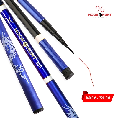 Picture of Blue Color FRP Fiberglass Stream Rod– 180 cm-720 cm Super Hard Light Strong Hand Fishing Rod– Blue Colour Rod. (300 cm)