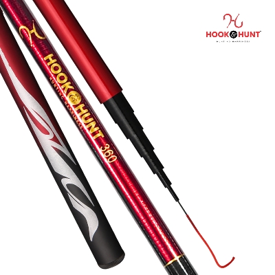 Picture of High-Performance Super Hard Fishing Rod - 180 cm-720 cm Rod with Fiberglass Reel and Hand Spinning Rod - Red (300 cm)