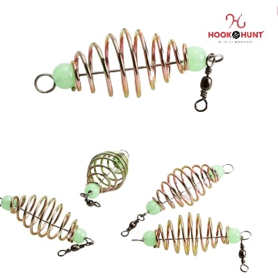 Picture of 05 Pcs Inline Hanging Copper Olive-Shaped Spring Bait Feeder – Carp Fishing Bait Feeder. (০৫ পিস)