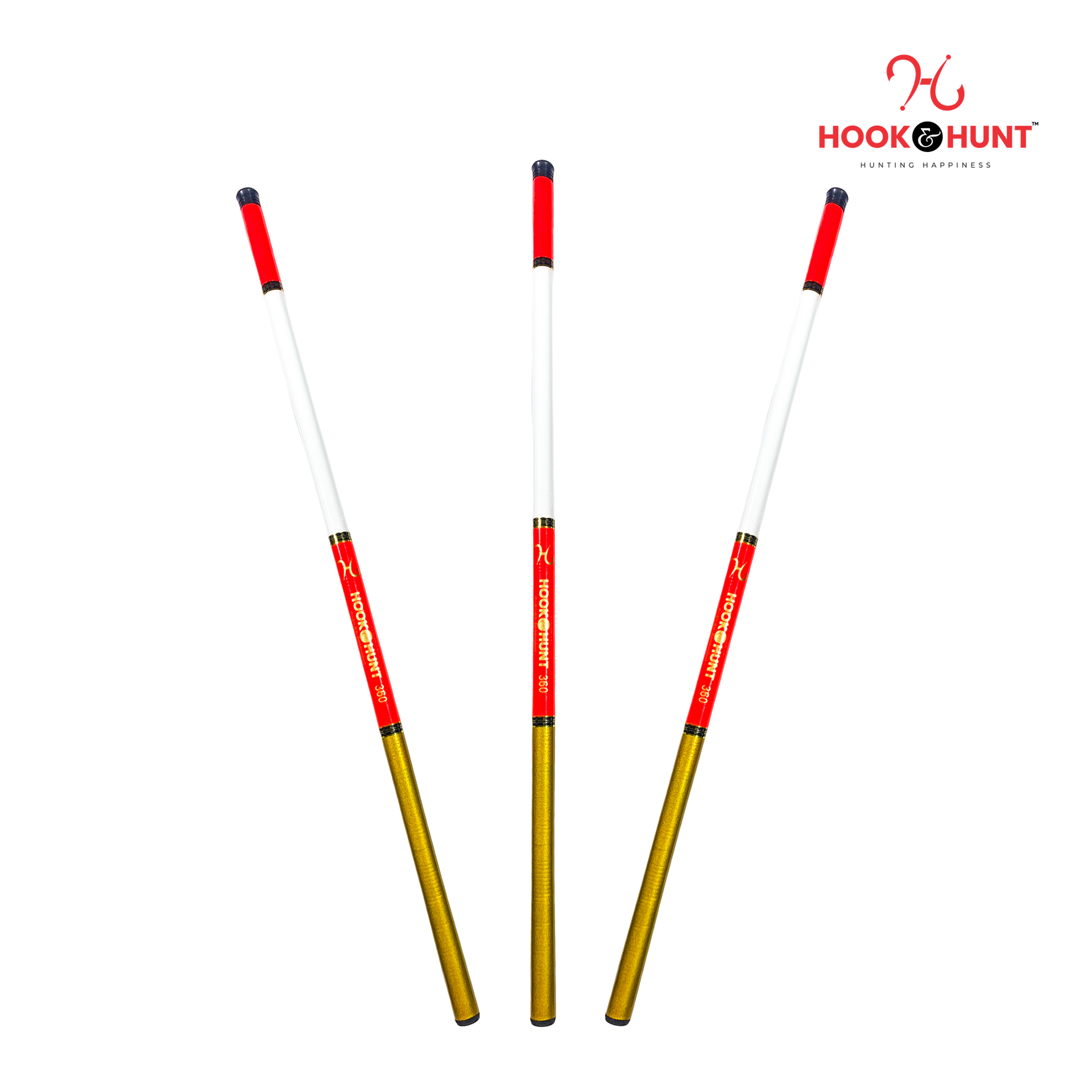 Picture of 450 cm Orange Colour FRP Fiberglass Stream Rod– Super Hard Light Strong Hand Fishing Rod– Orange Colour Rod. (450 cm)
