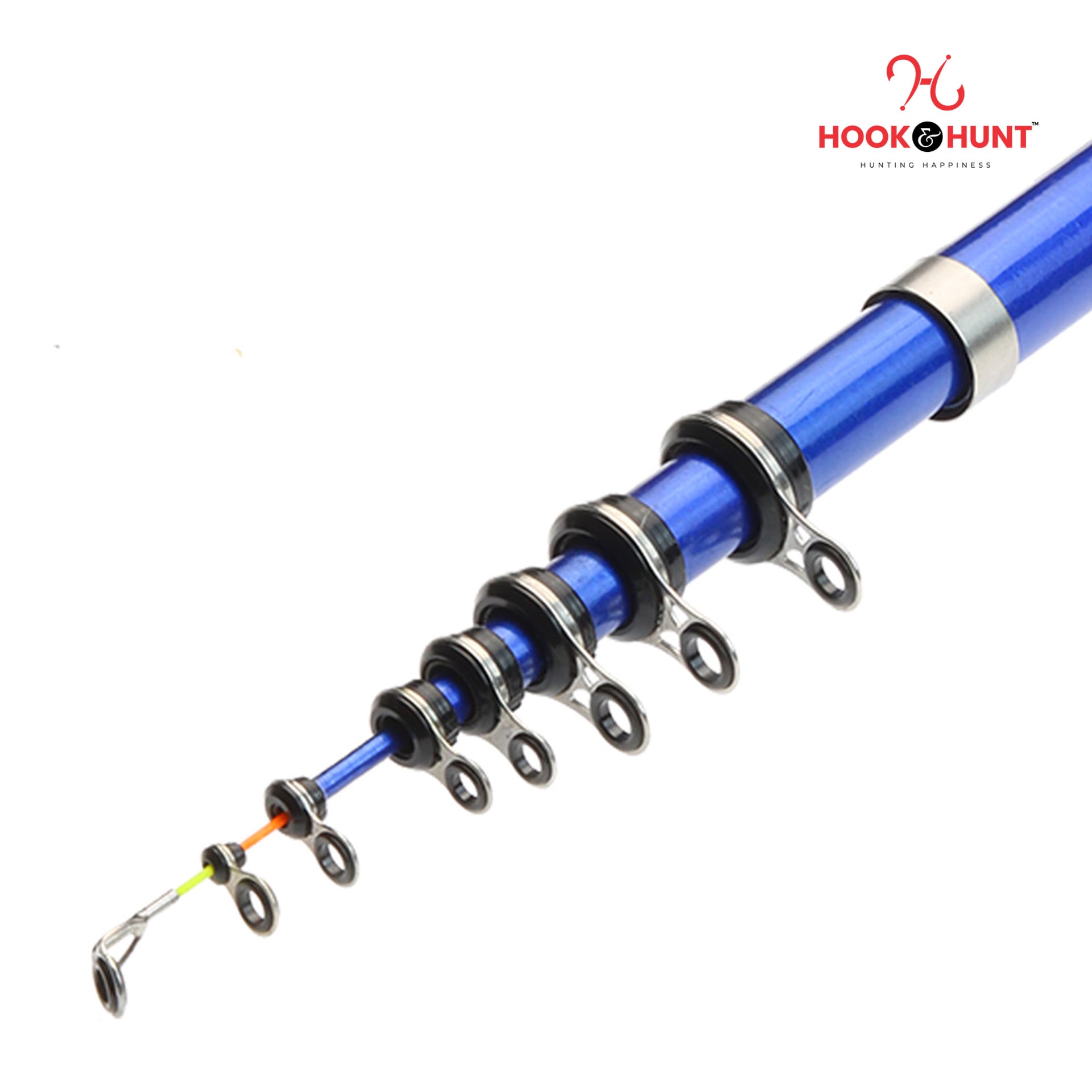 Picture of 240 cm Premium Telescopic Fiberglass Fishing Rod with Spiral Wheel Seat and Smooth Ceramic Guide Rings (240 cm)