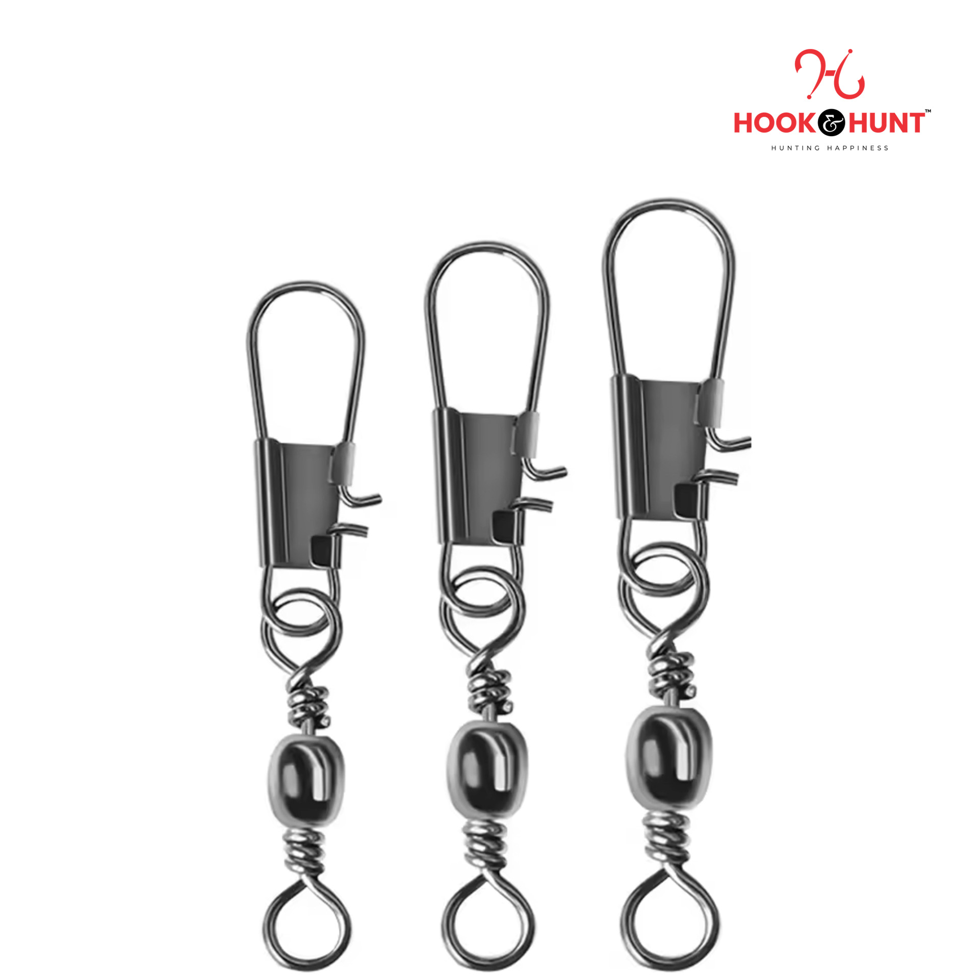 Picture of 20 Pcs Premium Fishing Barrel Swivel with Interlock Snap – Anti-Twist Quick Connector (১৪ নাম্বার - ২০ টি)