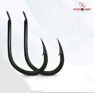 Picture of 02 Pack / 20 Pcs Pure Black Ise Fish Hook – High Carbon Barbed Fishing Hook for Carp & Crucian Carp (Bulk Genuine Pack). (Size - #13)