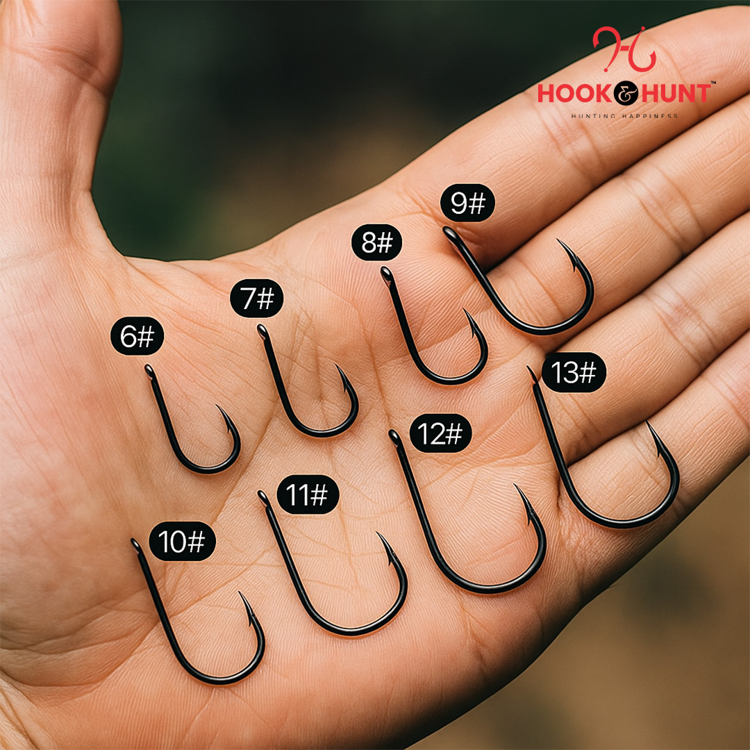 Picture of 02 Pack / 20 Pcs Black Demon Barbed Fish Hook – Ultra Sharp,(Hook & Hunt) (Nano # 0.8)