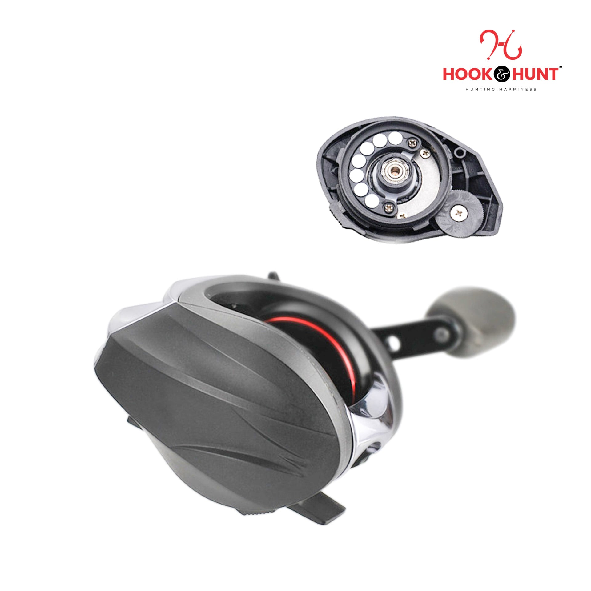 Picture of 01 Pcs Special AC200 Water Drop Fishing Reel – Left & Right Hand Drum Lure Reel with Gun Handle (Matte Black / Brown) (AC 202)