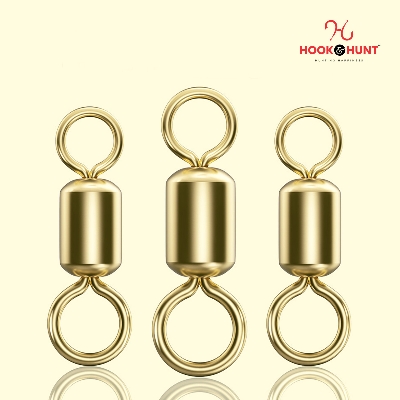 Picture of 15 Pcs Gold Colour Swivel Connector – Fishing Gear Eight Ring American Swivel (Large, Medium, Small) (বড় ১৫ টি)