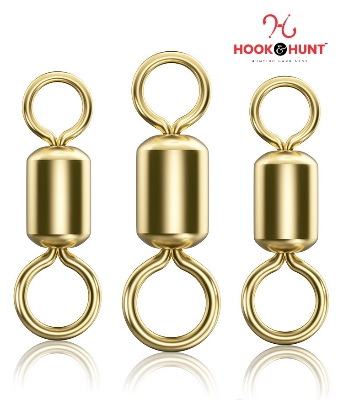 Picture of 15 Pcs Gold Colour Swivel Connector – Fishing Gear Eight Ring American Swivel (Large, Medium, Small) (ছোট ১৫ টি)
