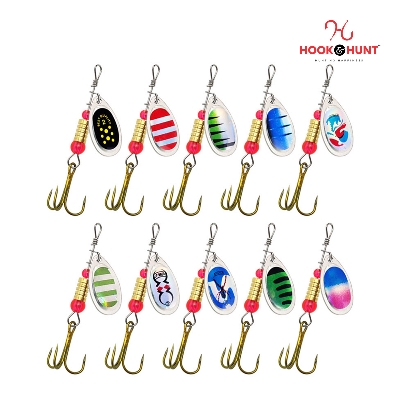 Picture of High-Quality Metal Spinner Bait with Triple Hook - Vibrant Fishing Lure (০৬ পিস)