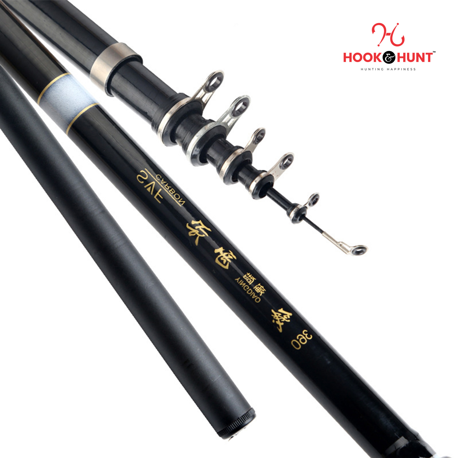 Picture of SM Black & White Ultra-light & Ultra-hard Rock Fishing Rod – 300 cm/360 cm/450 cm Dual-purpose Fiberglass Sea Casting Rod. (450 cm)