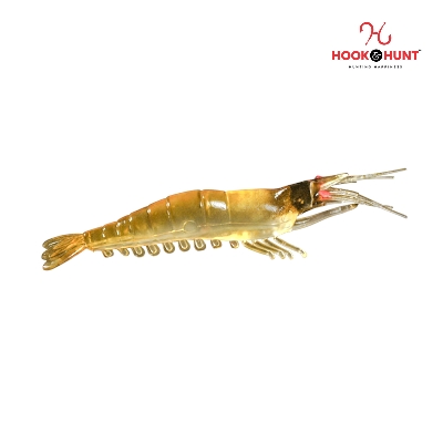 Picture of 01 Pcs Soft Shrimp Lure – 9.5cm 3.5g Luminous Fake Shrimp Bait with Red Eyes & Hook Hole for Sea Fishing (2#)