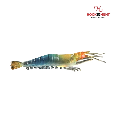Picture of 01 Pcs Soft Shrimp Lure – 9.5cm 3.5g Luminous Fake Shrimp Bait with Red Eyes & Hook Hole for Sea Fishing (3#)