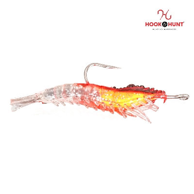 Picture of 01 Pcs Premium High-Performance Soft Lead Shrimp Lure – 6cm 3g Luminous Simulation Bait for Sea & River Fishing (1# Red)