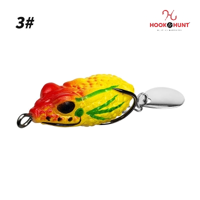 Picture of 01 Pcs Premium High-Performance Bass Fishing Lures - Dual Hook Sequin Frog Bait Set (3#)