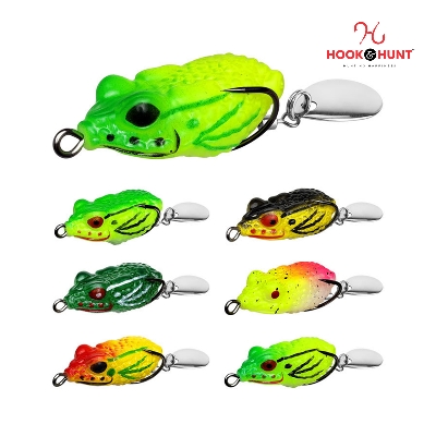 Picture of 01 Pcs Premium High-Performance Bass Fishing Lures - Dual Hook Sequin Frog Bait Set (Random)