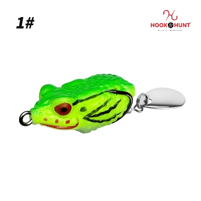 Picture of 01 Pcs Premium High-Performance Bass Fishing Lures - Dual Hook Sequin Frog Bait Set (1#)