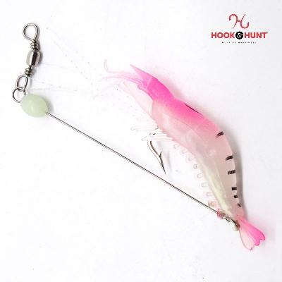 Picture of 01 Pcs Luminous Soft Shrimp Lure – 7cm Bionic PVC Fake Shrimp Bait. (5# White Luminous)