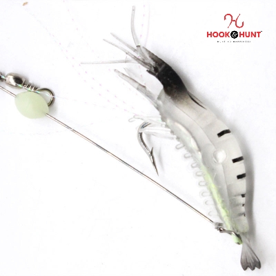 Picture of 01 Pcs Luminous Soft Shrimp Lure – 7cm Bionic PVC Fake Shrimp Bait. (3# Blue Crystal)