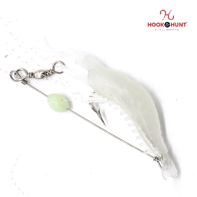 Picture of 01 Pcs Luminous Soft Shrimp Lure – 7cm Bionic PVC Fake Shrimp Bait. (4# white body)