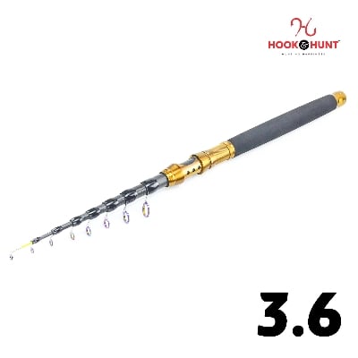 Picture of YG 107 - Model Carbon Fiber Telescopic Sea Fishing Rod (180 cm - 360 cm) – Retractable Ultra-Hard Lure Rod with Compact Travel Design (360 cm)
