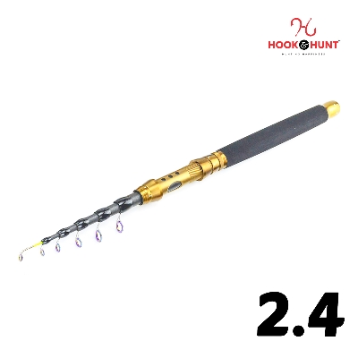 Picture of YG 107 - Model Carbon Fiber Telescopic Sea Fishing Rod (180 cm - 360 cm) – Retractable Ultra-Hard Lure Rod with Compact Travel Design (240 cm)