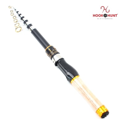 Picture of YG 008 - Model Ultra Short Portable Mini Sea Fishing Rod (180 cm - 210 cm) – Retractable Pocket Travel Lure Rod Fiberglass, Hard Action (180 cm - (Spinning))