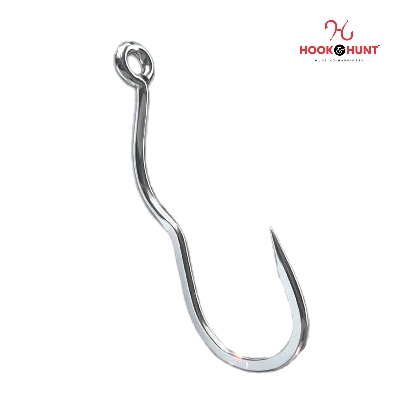 Picture of 12 Piece Hook & Hunt Tube-Attached Flip Fishing Hook No.5–14 – Anti-Spit Anti-Reverse Barbed Hook for Pond & Reservoir Fishing (Size - 9)