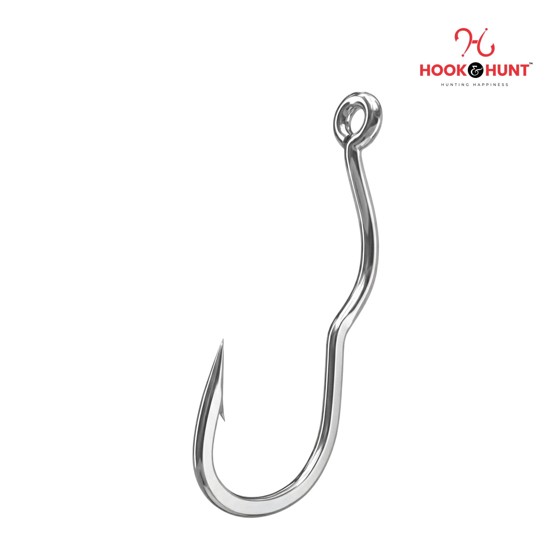 Picture of 12 Piece Hook & Hunt Tube-Attached Flip Fishing Hook No.5–14 – Anti-Spit Anti-Reverse Barbed Hook for Pond & Reservoir Fishing (Size - 8)