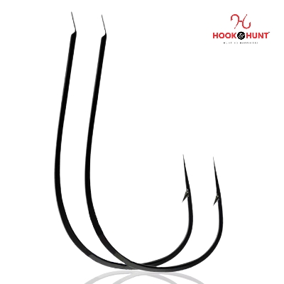 Picture of 12 Piece Hook & Hunt Large Alloy Steel Stream Fishing Hook No.14–22 – Barbed Flip Fly Hook for Big Fish Live Bait & Stream Fishing (Size - 17)