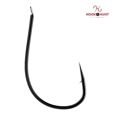 Picture of 12 Piece Hook & Hunt Large Alloy Steel Stream Fishing Hook No.14–22 – Barbed Flip Fly Hook for Big Fish Live Bait & Stream Fishing (Size - 17)