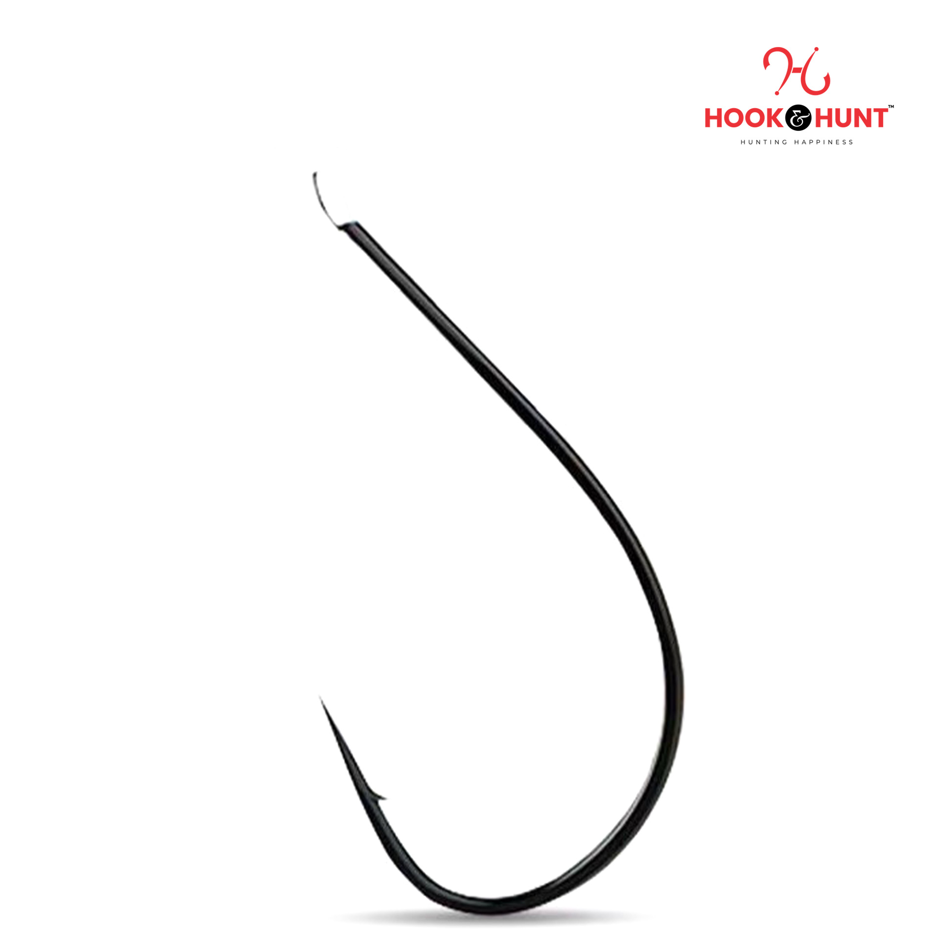Picture of 12 Piece Hook & Hunt Large Alloy Steel Stream Fishing Hook No.14–22 – Barbed Flip Fly Hook for Big Fish Live Bait & Stream Fishing (Size - 18)