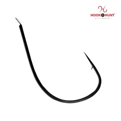 Picture of 12 Piece Hook & Hunt Large Alloy Steel Stream Fishing Hook No.14–22 – Barbed Flip Fly Hook for Big Fish Live Bait & Stream Fishing (Size - 18)
