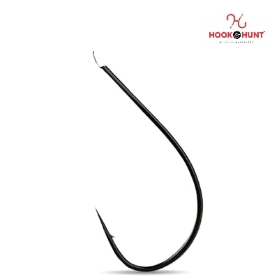 Picture of 12 Piece Hook & Hunt Large Alloy Steel Stream Fishing Hook No.14–22 – Barbed Flip Fly Hook for Big Fish Live Bait & Stream Fishing (Size - 22)