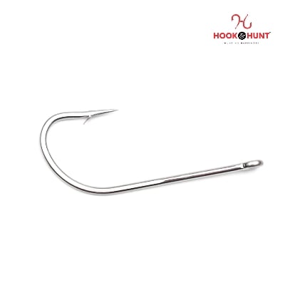 Picture of 12 Piece Hook & Hunt Long Shank Seahorse Fishing Hook No.8–5/0 – Straight Shank Barbed Sea Fishing Hook with Eye Hole for Boat Fishing (Size - 3/0)