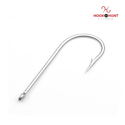 Picture of 12 Piece Hook & Hunt Long Shank Seahorse Fishing Hook No.8–5/0 – Straight Shank Barbed Sea Fishing Hook with Eye Hole for Boat Fishing (Size - 5/0)