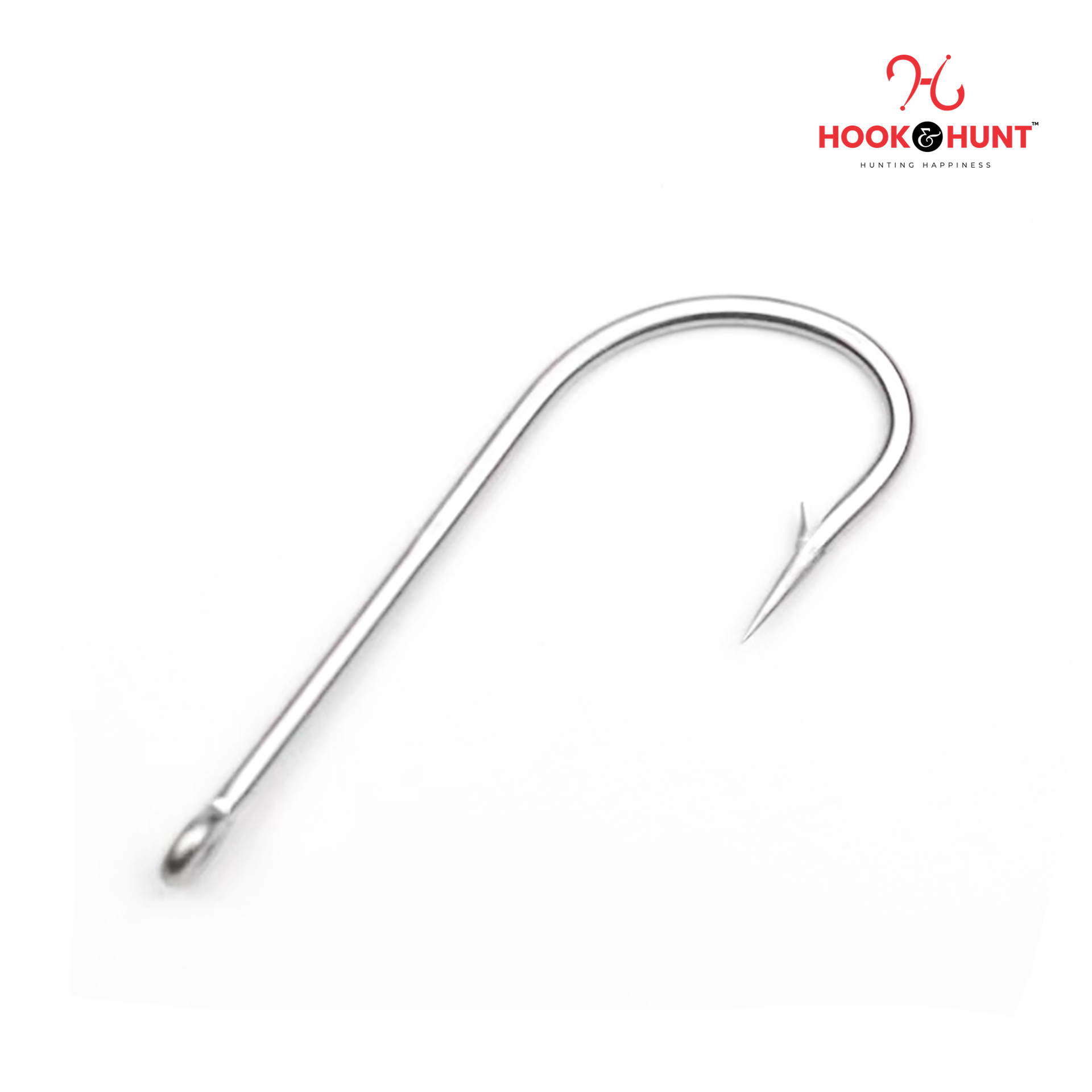 Picture of 12 Piece Hook & Hunt Long Shank Seahorse Fishing Hook No.8–5/0 – Straight Shank Barbed Sea Fishing Hook with Eye Hole for Boat Fishing (Size - 1/0)