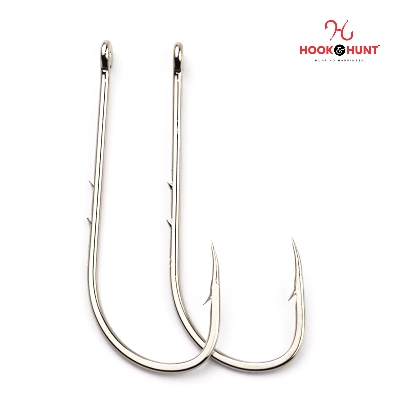 Picture of 12 Piece Hook & Hunt Double Barbed Tidal Fishing Hook Long Shank with Tube – Sea & Lure Fishing Barbed Hook (Size - 2/0)